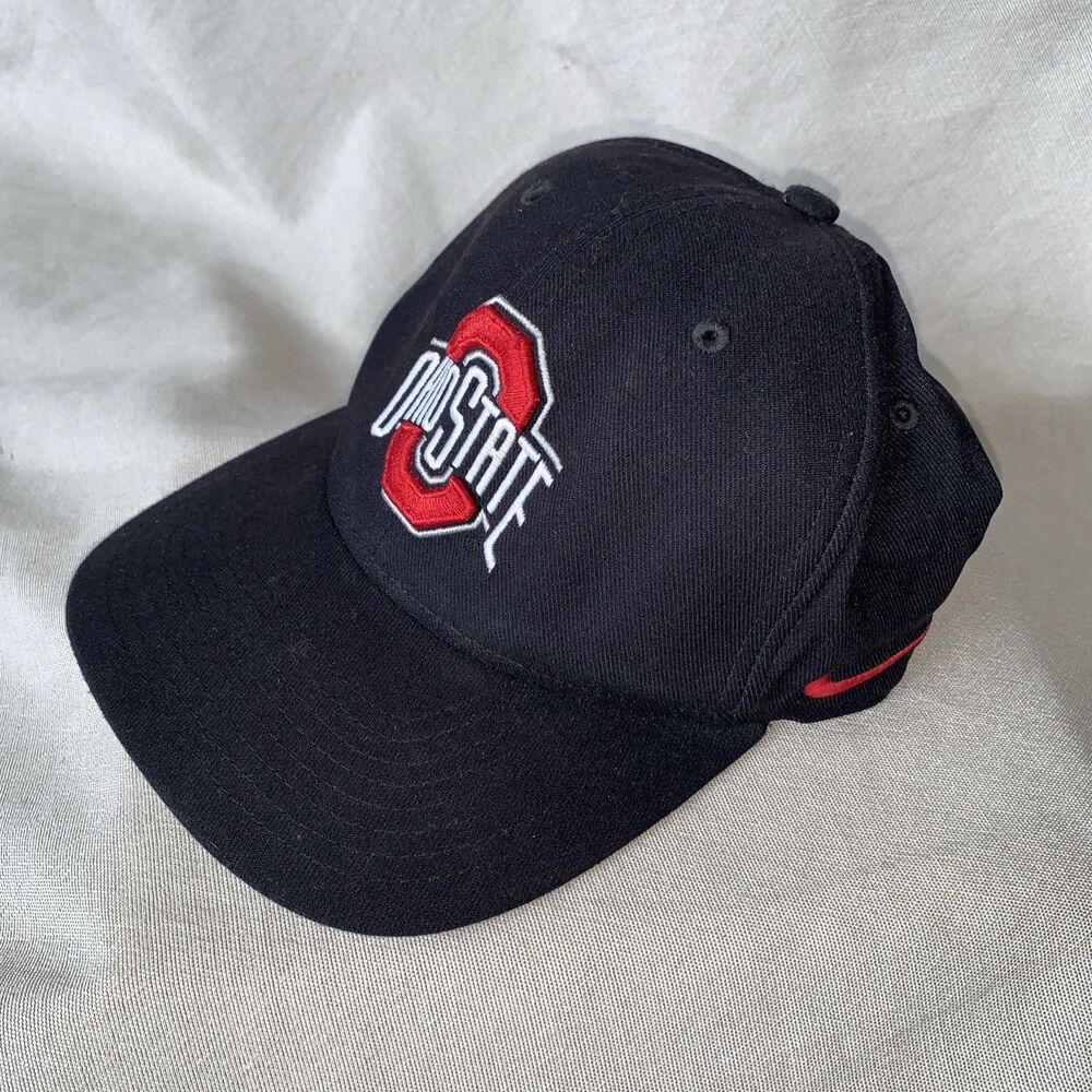 Nike True NCAA OSU Ohio State Buckeyes Flat Bill Hat Dri Fit 6 7/8 EUC